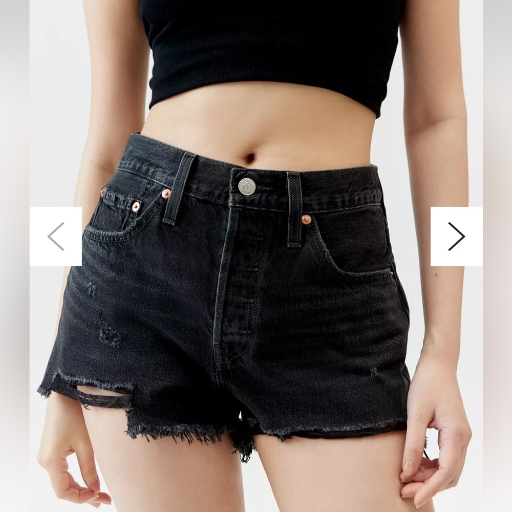 Levi’s Original 501 Cutoff Black Denim Shorts